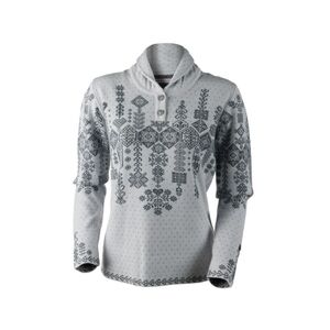 Obermeyer White and Black Geometric Cowl Sweater